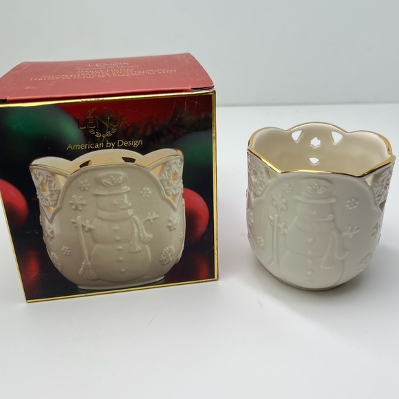 Lenox Merry Lights Snowman Holiday Christmas Votive Candle Holder - Picture 8 of 8